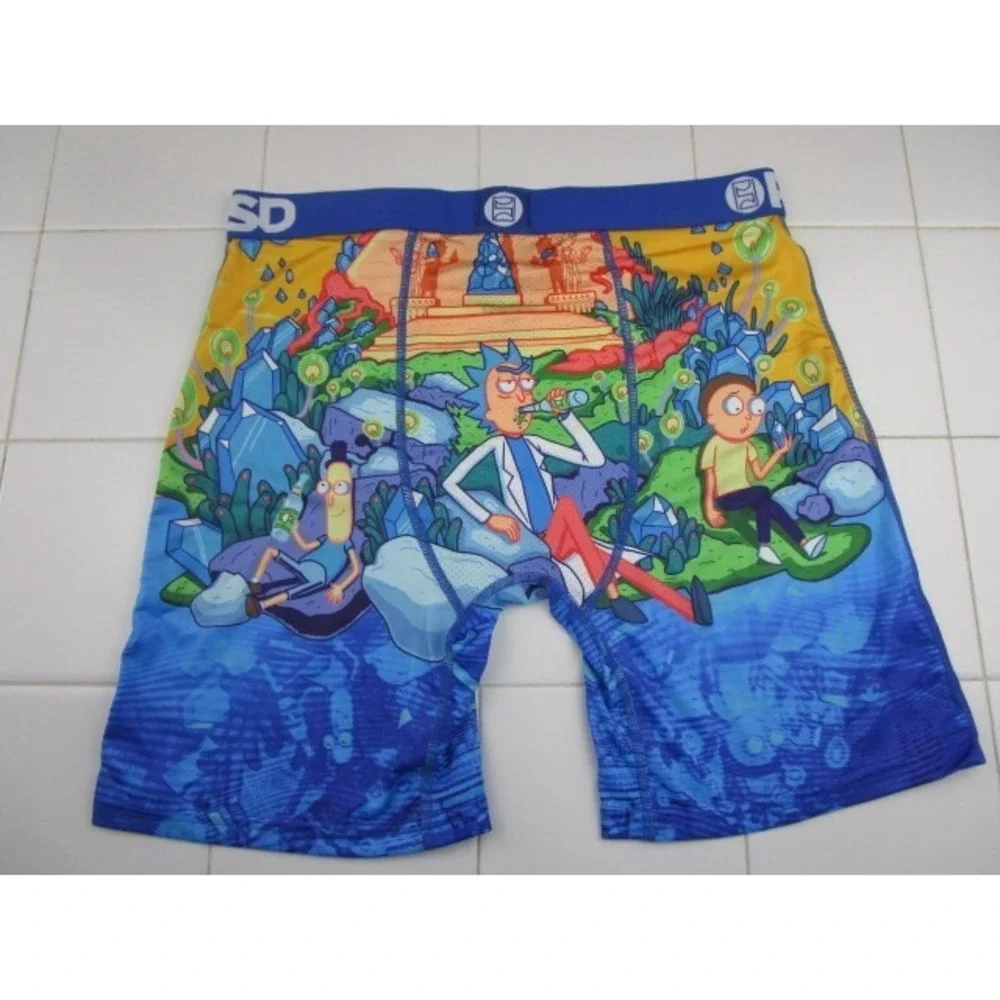 PSD Rick & Morty Hangs Men's Size Medium Blue Underwear Boxer Briefs